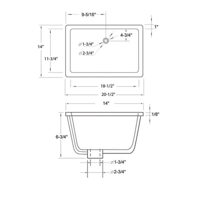 Undercounter Basin 21″ X 14″ Rectangular – C09 2114  - Shop at Home Craft Studio - 2