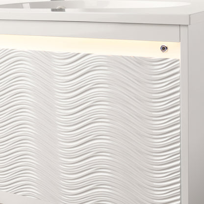 Voyage 24″ Vanity With Droplet-Shaped Basin (LED Illuminated)