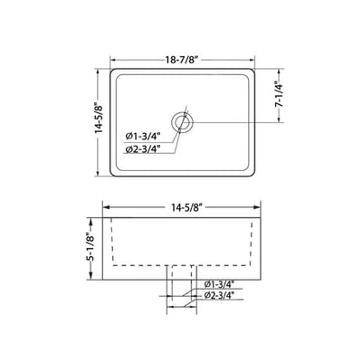 Vessel Ceramic Basin 19″ x 15″ Rectangular – C04 1915  - Shop at Home Craft Studio - 2