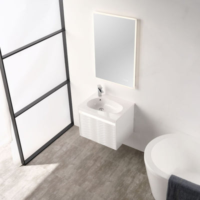 Voyage 24″ Vanity With Droplet-Shaped Basin (LED Illuminated)  - Shop at Home Craft Studio - 2
