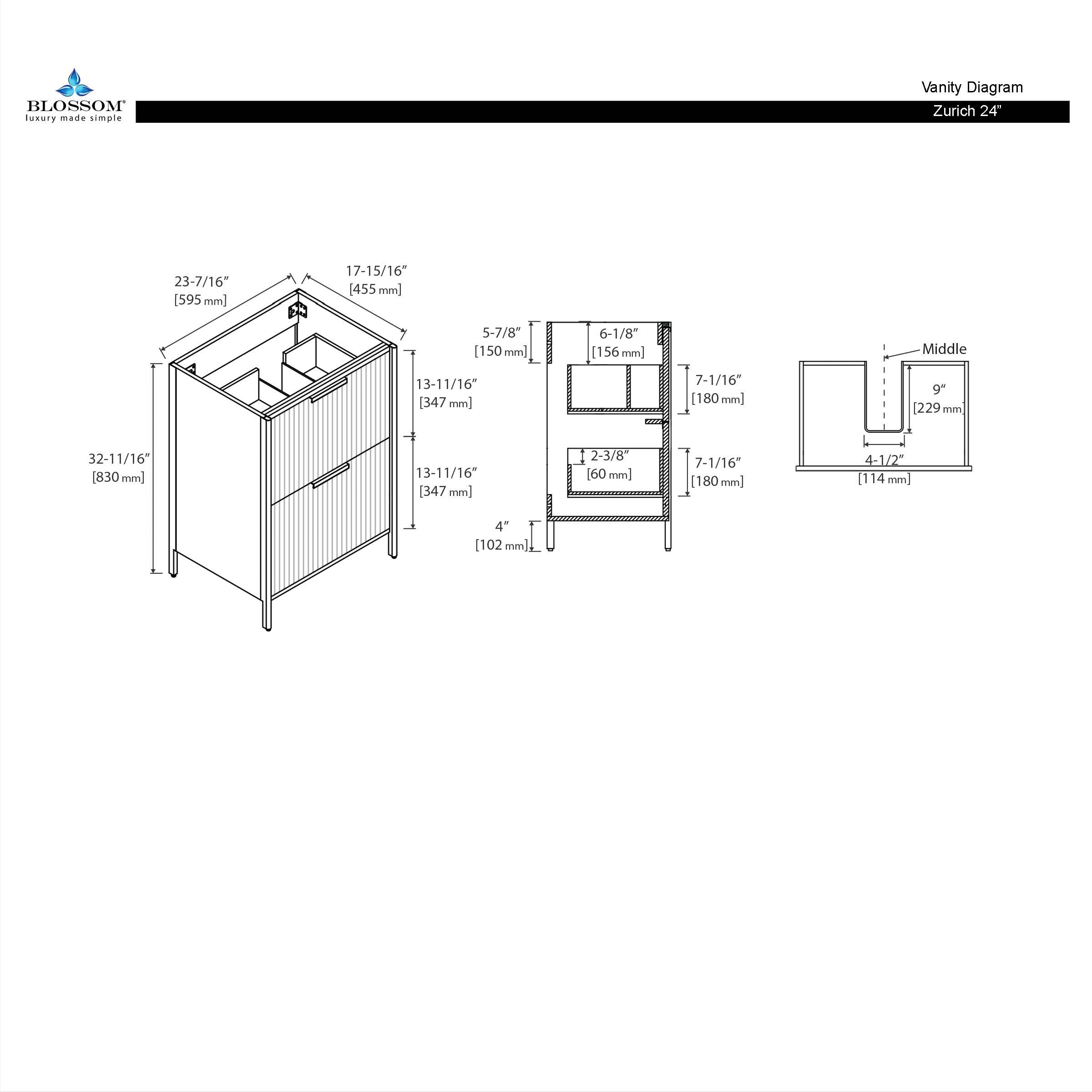 Zurich 24″ Vanity  - Shop at Home Craft Studio - 2