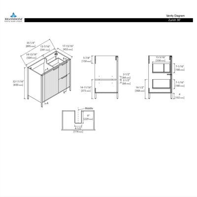 Zurich 36″ Vanity  - Shop at Home Craft Studio - 2