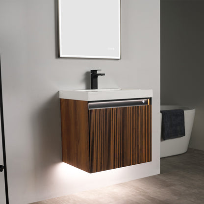 Lille – 24 Inch Vanity – Brown Walnut Strip