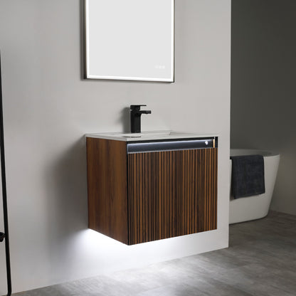 Lille – 24 Inch Vanity – Brown Walnut Strip
