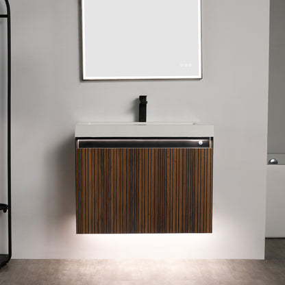 Lille – 30 Inch Vanity – Brown Walnut Strip