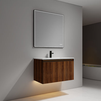 Lille – 36 Inch Vanity – Brown Walnut Strip