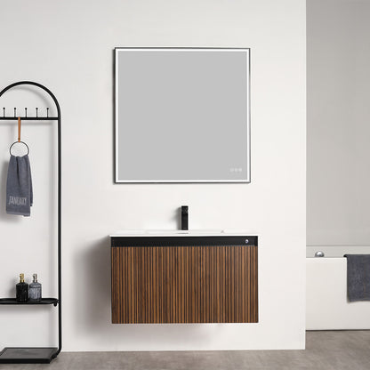 Lille – 36 Inch Vanity – Brown Walnut Strip