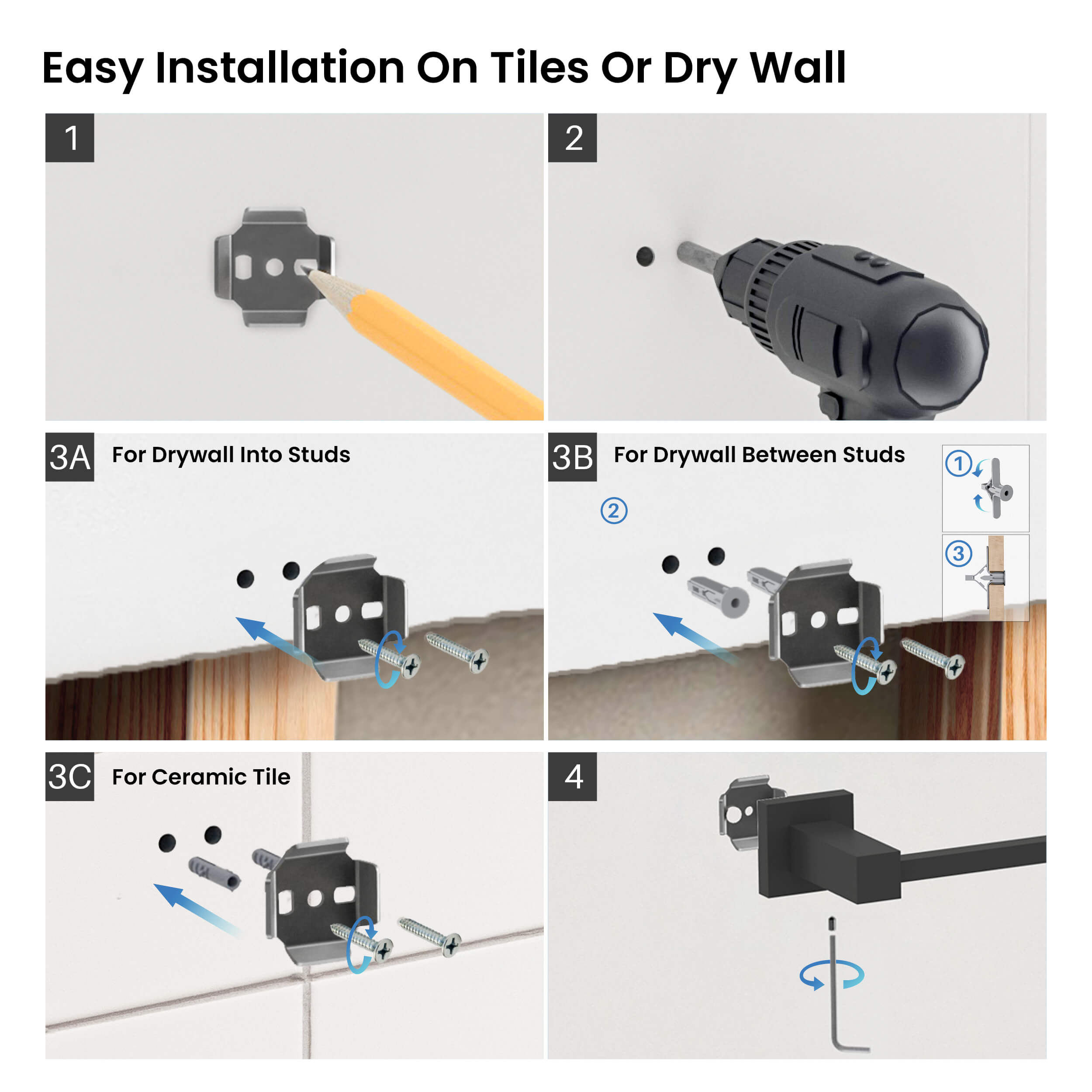 Quadra 5-Piece Bathroom Hardware Set - C-CBA15-5-1