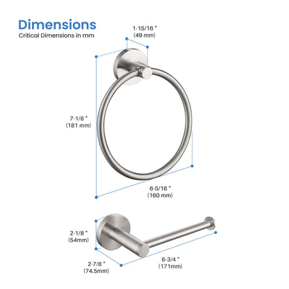 Halo 2-Piece Bathroom Hardware Set - C-CBA14-2-2
