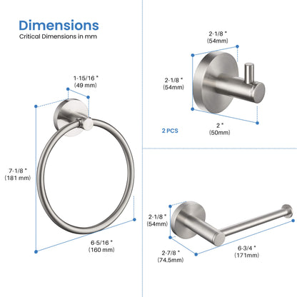 Halo 4-Piece Bathroom Hardware Set - C-CBA14-4-1