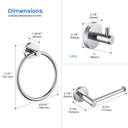 Halo 4-Piece Bathroom Hardware Set - C-CBA14-4-1