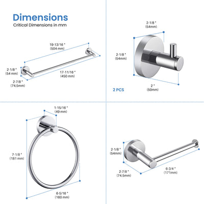 Halo 5-Piece Bathroom Hardware Set - C-CBA14-5-3