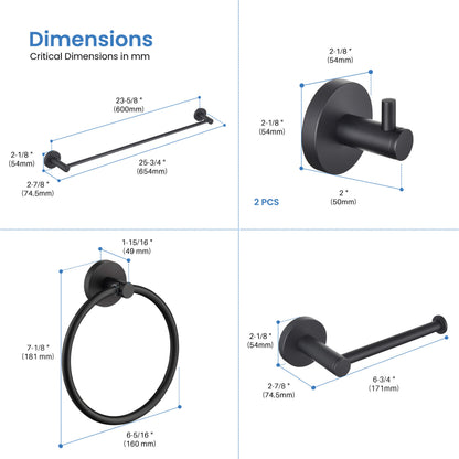 Halo 5-Piece Bathroom Hardware Set - C-CBA14-5-1