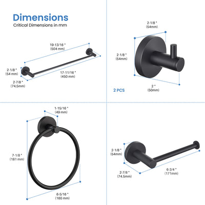 Halo 5-Piece Bathroom Hardware Set - C-CBA14-5-3