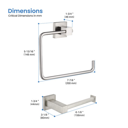 Quadra 2-Piece Bathroom Hardware Set - C-CBA15-2-2