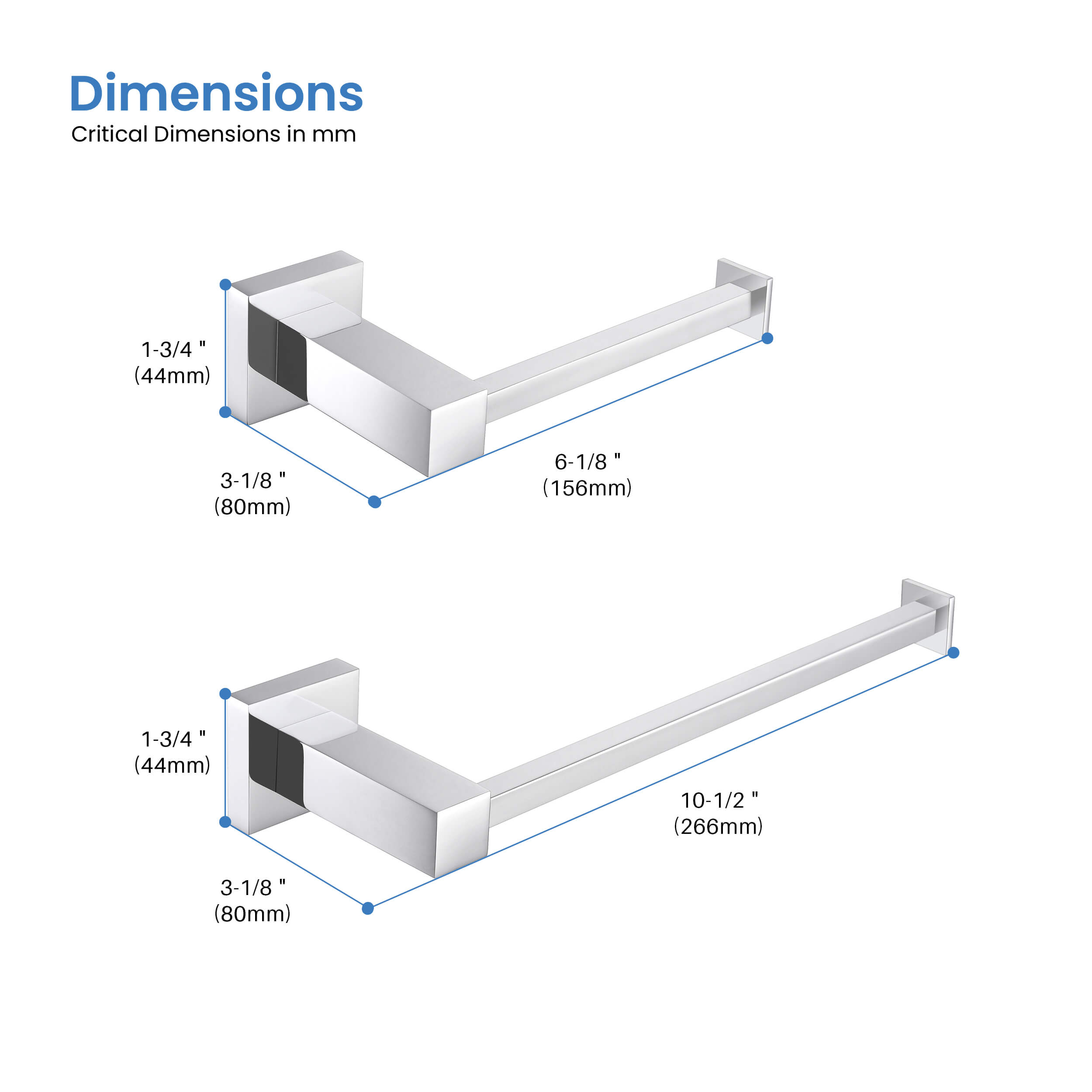 Quadra 2-Piece Bathroom Hardware Set - C-CBA15-2-1