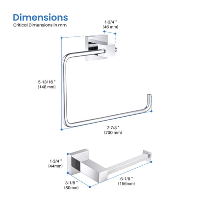 Quadra 2-Piece Bathroom Hardware Set - C-CBA15-2-2