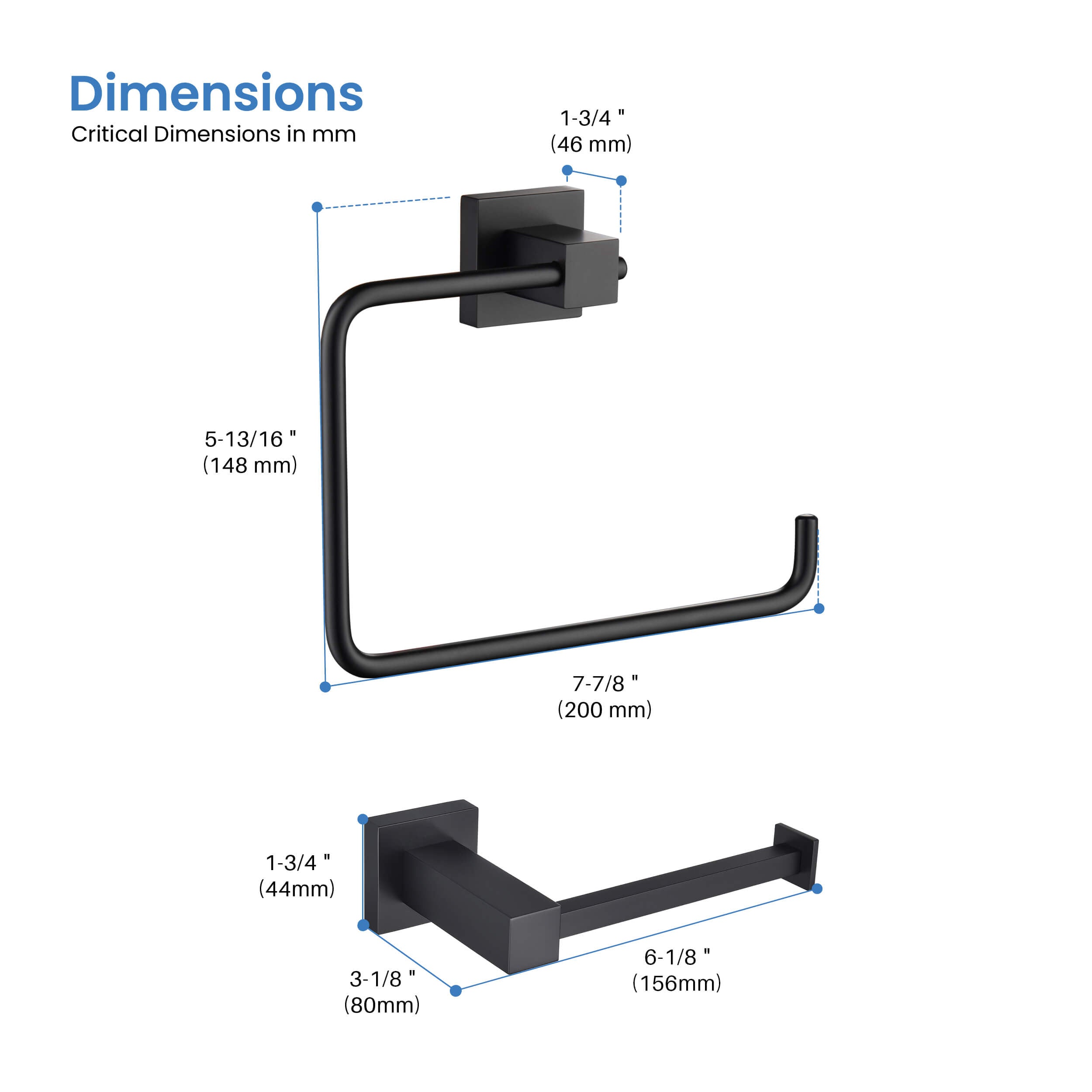 Quadra 2-Piece Bathroom Hardware Set - C-CBA15-2-2