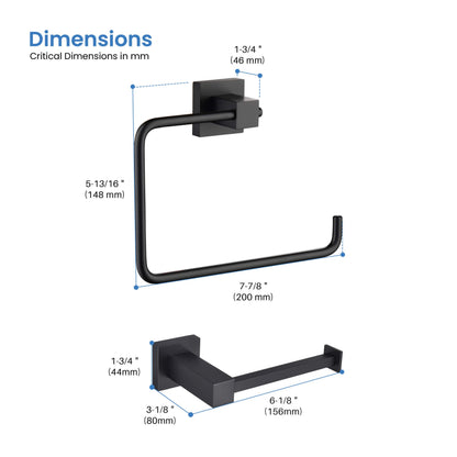 Quadra 2-Piece Bathroom Hardware Set - C-CBA15-2-2