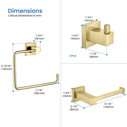 Quadra 4-Piece Bathroom Hardware Set - C-CBA15-4-1
