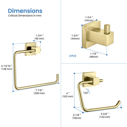 Quadra 4-Piece Bathroom Hardware Set - C-CBA15-4-2