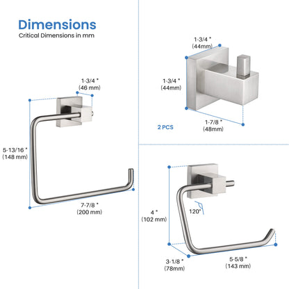 Quadra 4-Piece Bathroom Hardware Set - C-CBA15-4-2