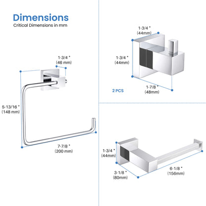 Quadra 4-Piece Bathroom Hardware Set - C-CBA15-4-1