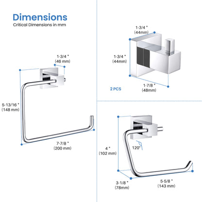 Quadra 4-Piece Bathroom Hardware Set - C-CBA15-4-2