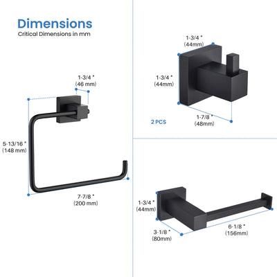 Quadra 4-Piece Bathroom Hardware Set - C-CBA15-4-1