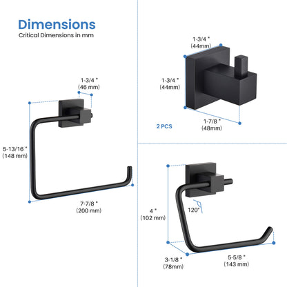 Quadra 4-Piece Bathroom Hardware Set - C-CBA15-4-2