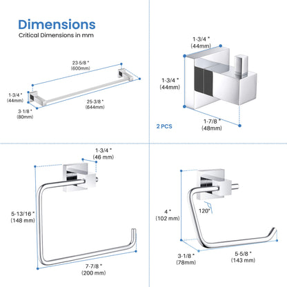 Quadra 5-Piece Bathroom Hardware Set - C-CBA15-5-2