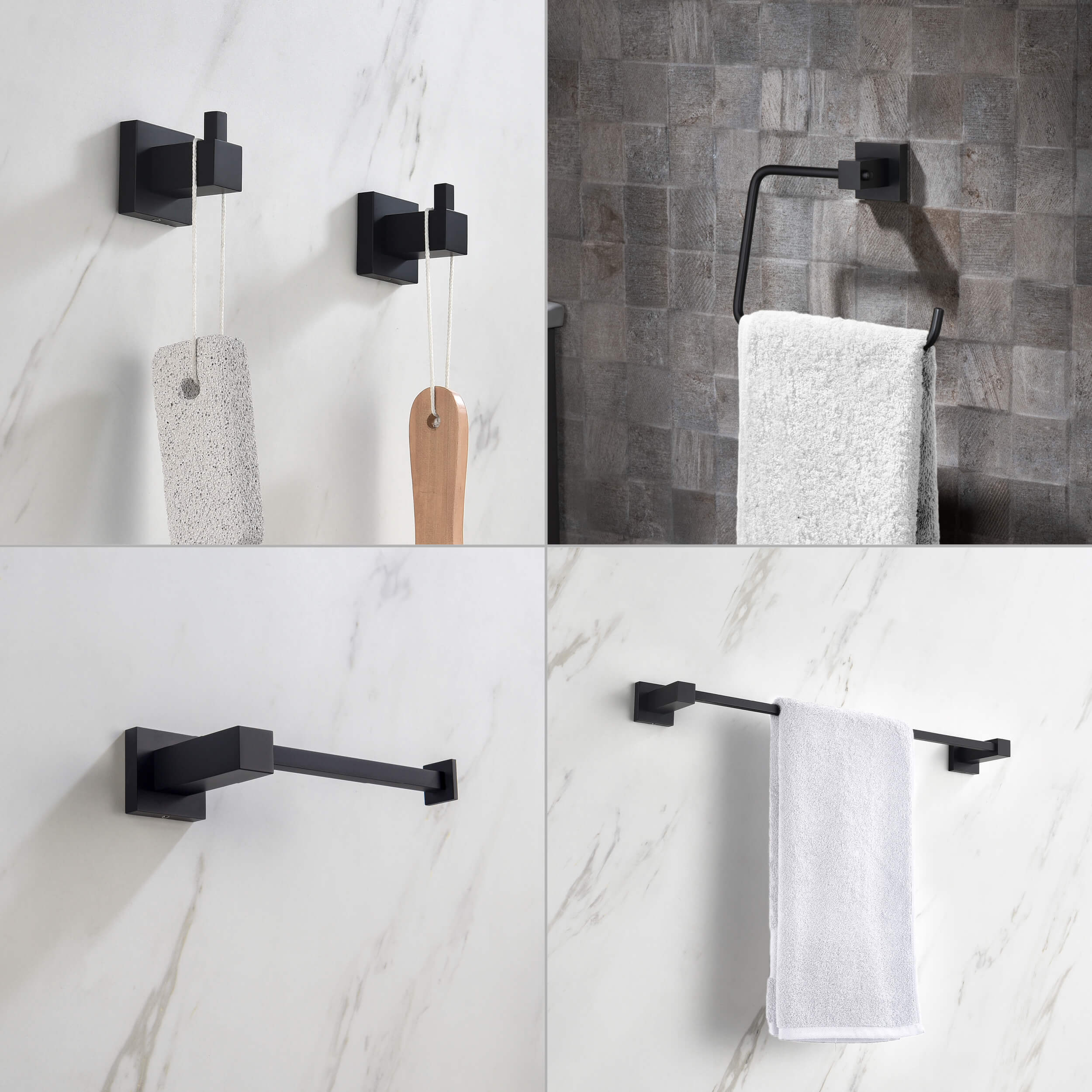 Quadra 5-Piece Bathroom Hardware Set - C-CBA15-5-3