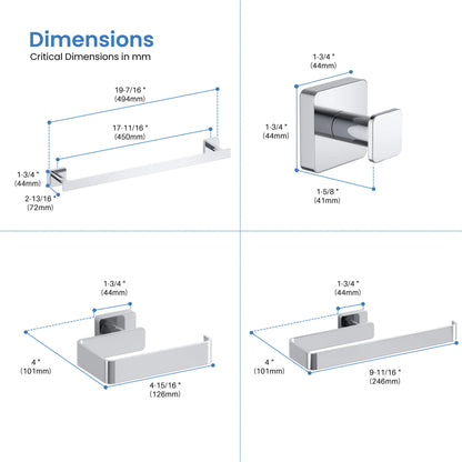 Fusion 4-Piece Bathroom Hardware Set - C-CBA16-4-2