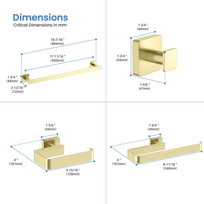 Fusion 5-Piece Bathroom Hardware Set - C-CBA16-5-1