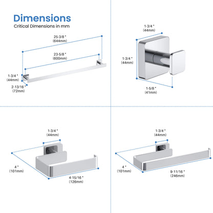 Fusion 5-Piece Bathroom Hardware Set - C-CBA16-5