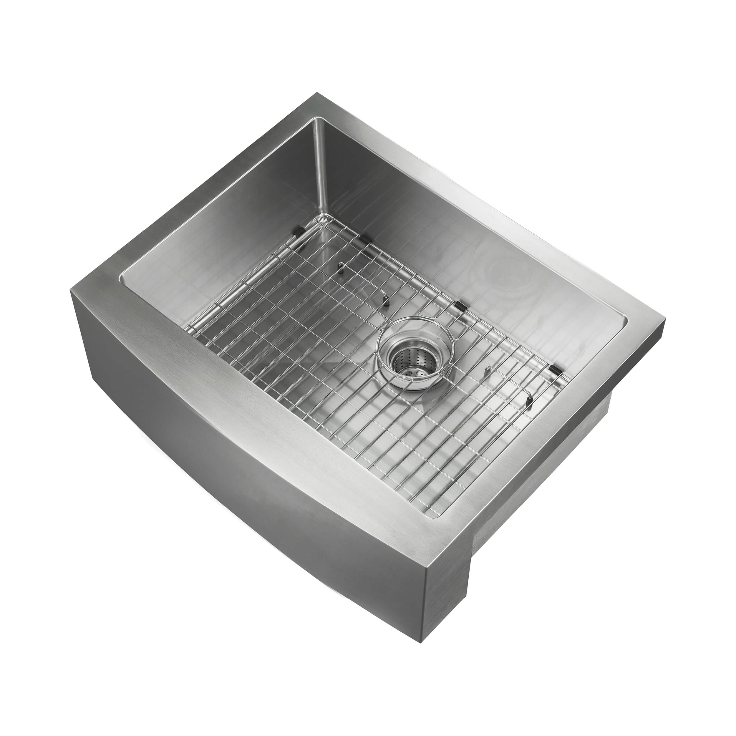 27" Handcrafted Farmhouse Apron Single Bowl Stainless Steel Kitchen Sink - C1-27SF