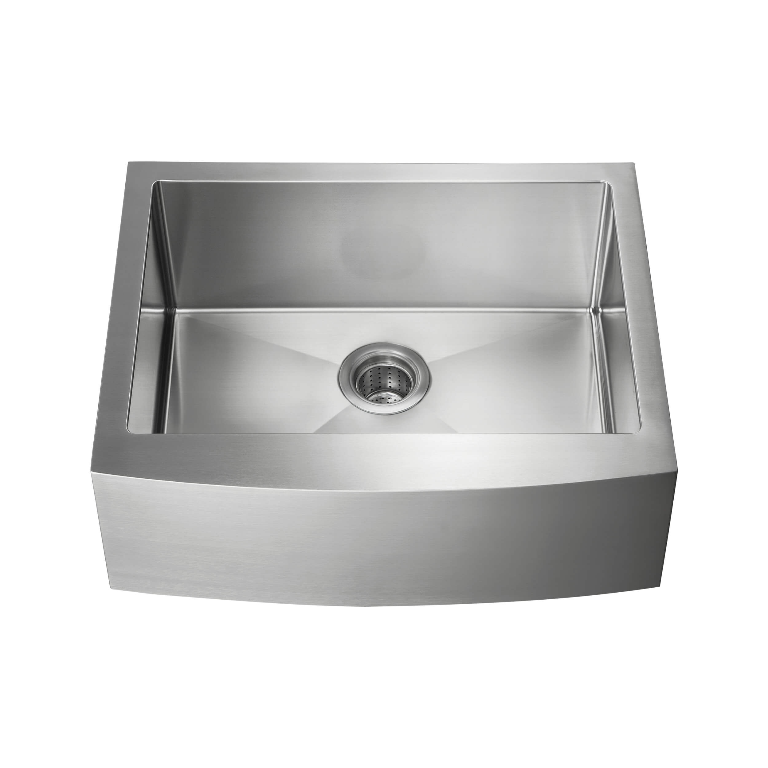 27" Handcrafted Farmhouse Apron Single Bowl Stainless Steel Kitchen Sink - C1-27SF