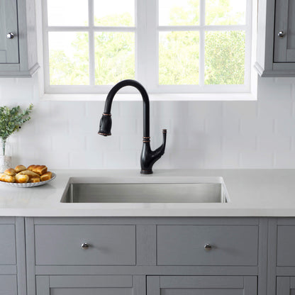28" Handcrafted Undermount Single Bowl 16 gauge Stainless Steel Kitchen Sink - C1-28S