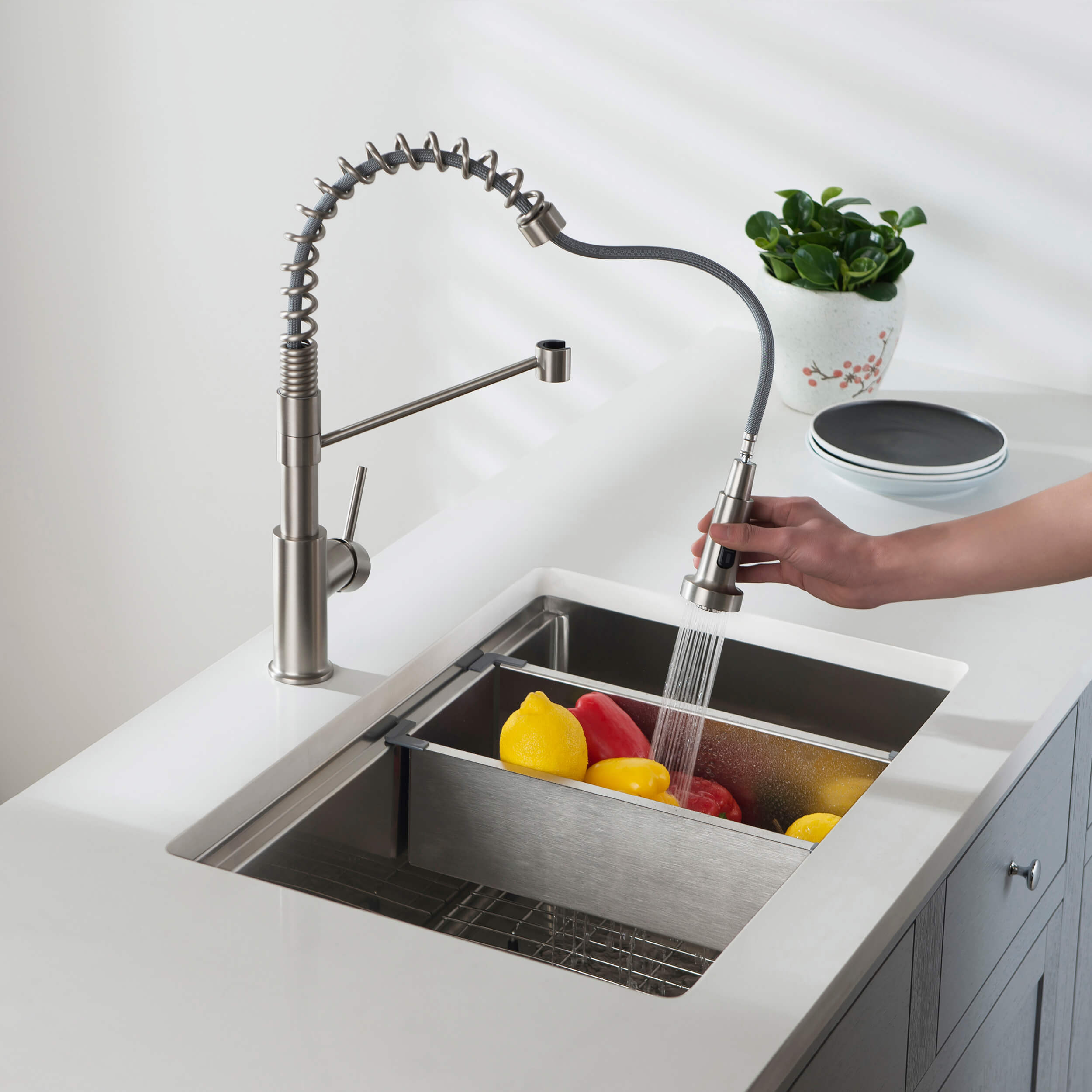 28" Undermount Single Bowl Stainless Steel Workstation Sink - C1-28ST