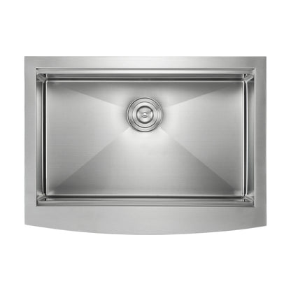 30" Farmhouse Apron Single Bowl Stainless Steel Workstation Kitchen Sink - C1-30SFT