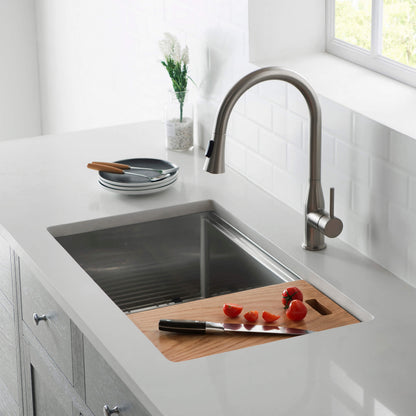 33" Undermount Single Bowl Stainless Steel Workstation Sink - C1-33ST