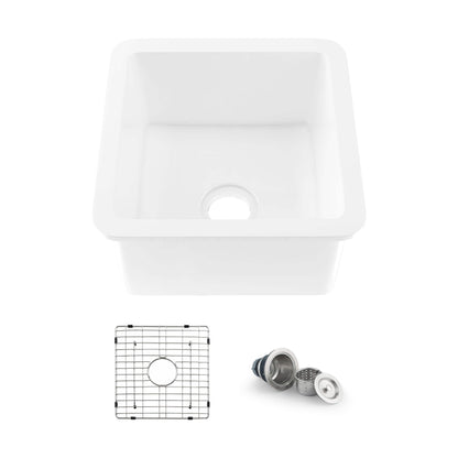 Nova 18" Fireclay Single Bowl Kitchen Undermount Sink - C2-18SQ