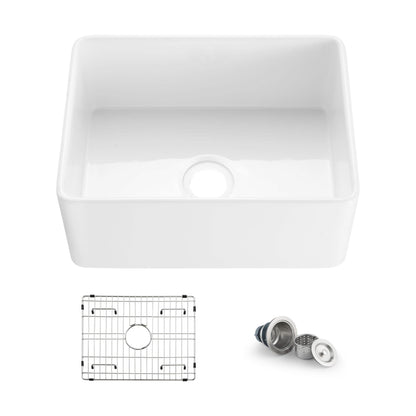 Nova 24" Fireclay Single Bowl Kitchen Farmhouse Sink - C2-24SF