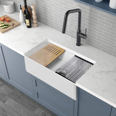 Nova 30" Farmhouse Fireclay Kitchen Workstation Sink - C2-30SFT  - Shop at Home Craft Studio | Call 