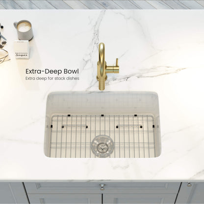 Nova 32" Single Bowl Undermount Fireclay Kitchen Sink - C2-32S