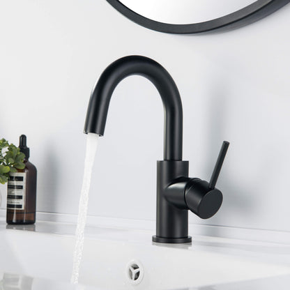 Halo High-Arc Single Handle Bathroom Vanity Sink Faucet with Pop Up Drain - CBF-1021