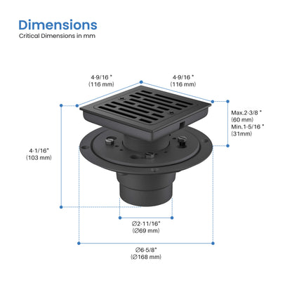 Casa 4" Tile-In Shower Drain - CFD-0403