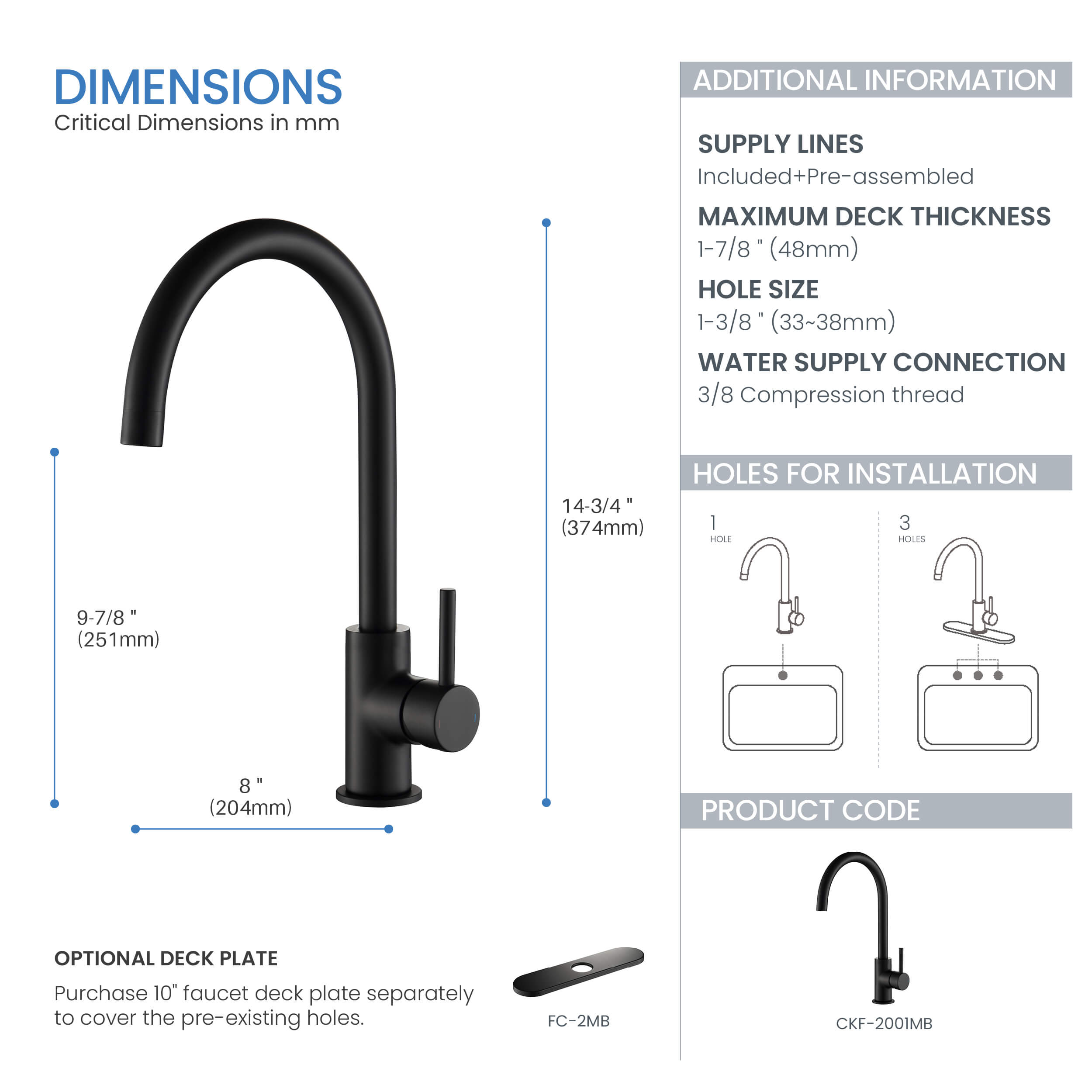 Halo Single Handle Bar Sink Faucet - CKF-2001