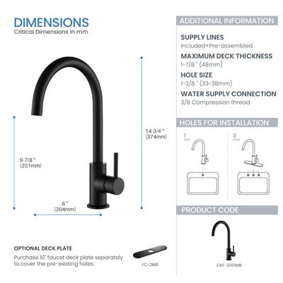 Halo Single Handle Bar Sink Faucet - CKF-2001