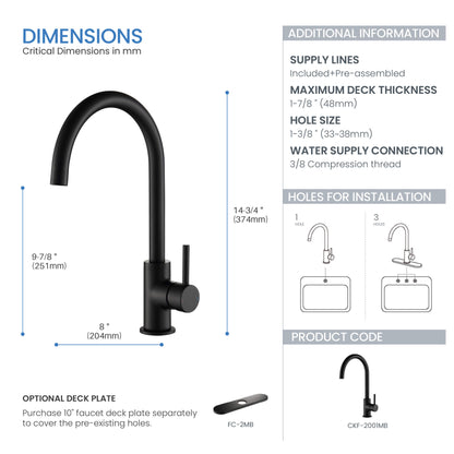 Halo Single Handle Bar Sink Faucet - CKF-2001